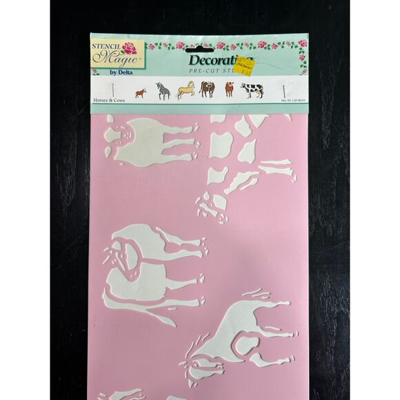 90s Vintage- Stencil Magic by Delta -Horses Cows No. 95 130 0018 NWT - Picture 4 of 7